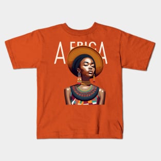 Afrocentric Woman Africa Kids T-Shirt